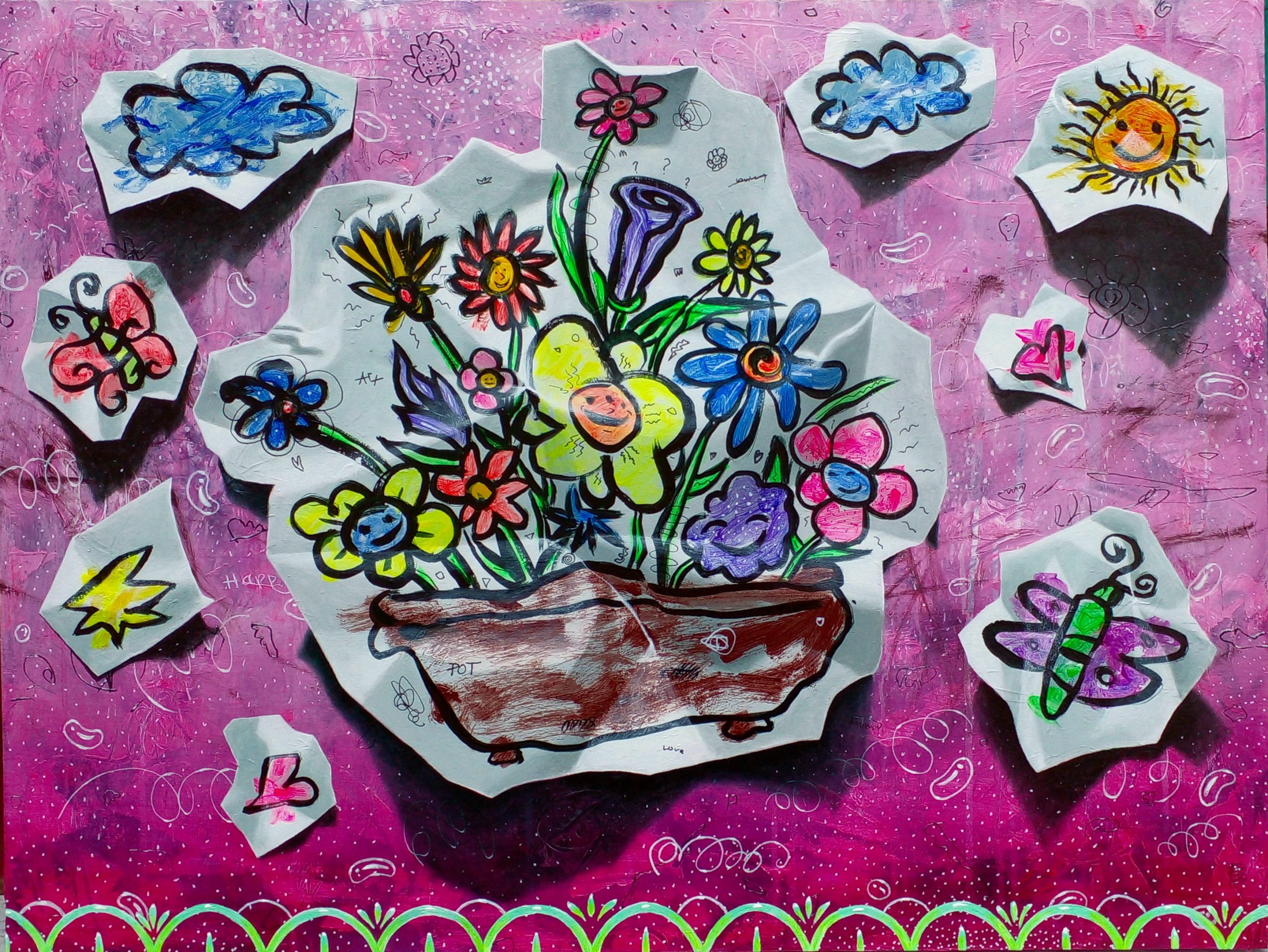 Happy Flower In The Pot